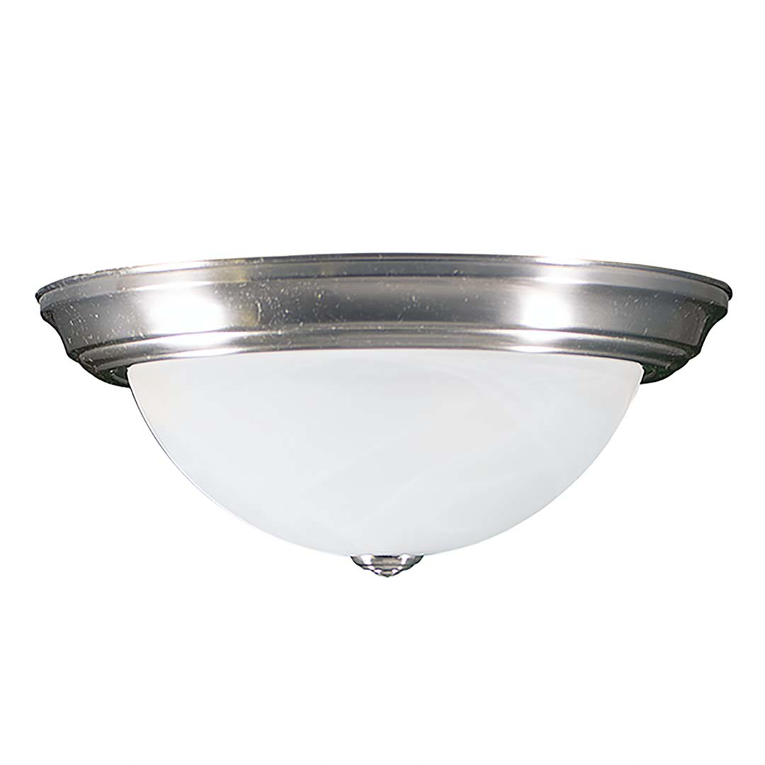 13" 2-Light White Glass Ceiling Dome - High-Design Ceiling Mounts in Brushed Nickel