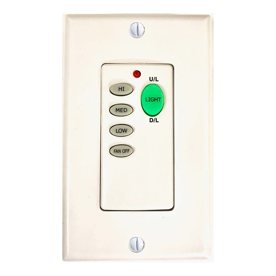 Single Gang Mount Wireless Fan Remote - Classic Wall Controls in White