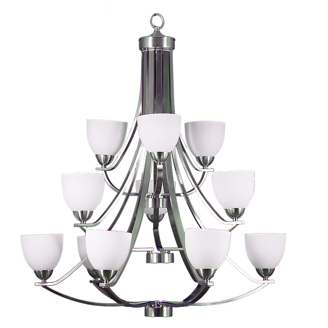 Victoria 12-Light Chandelier White Glass - Classic Chandeliers