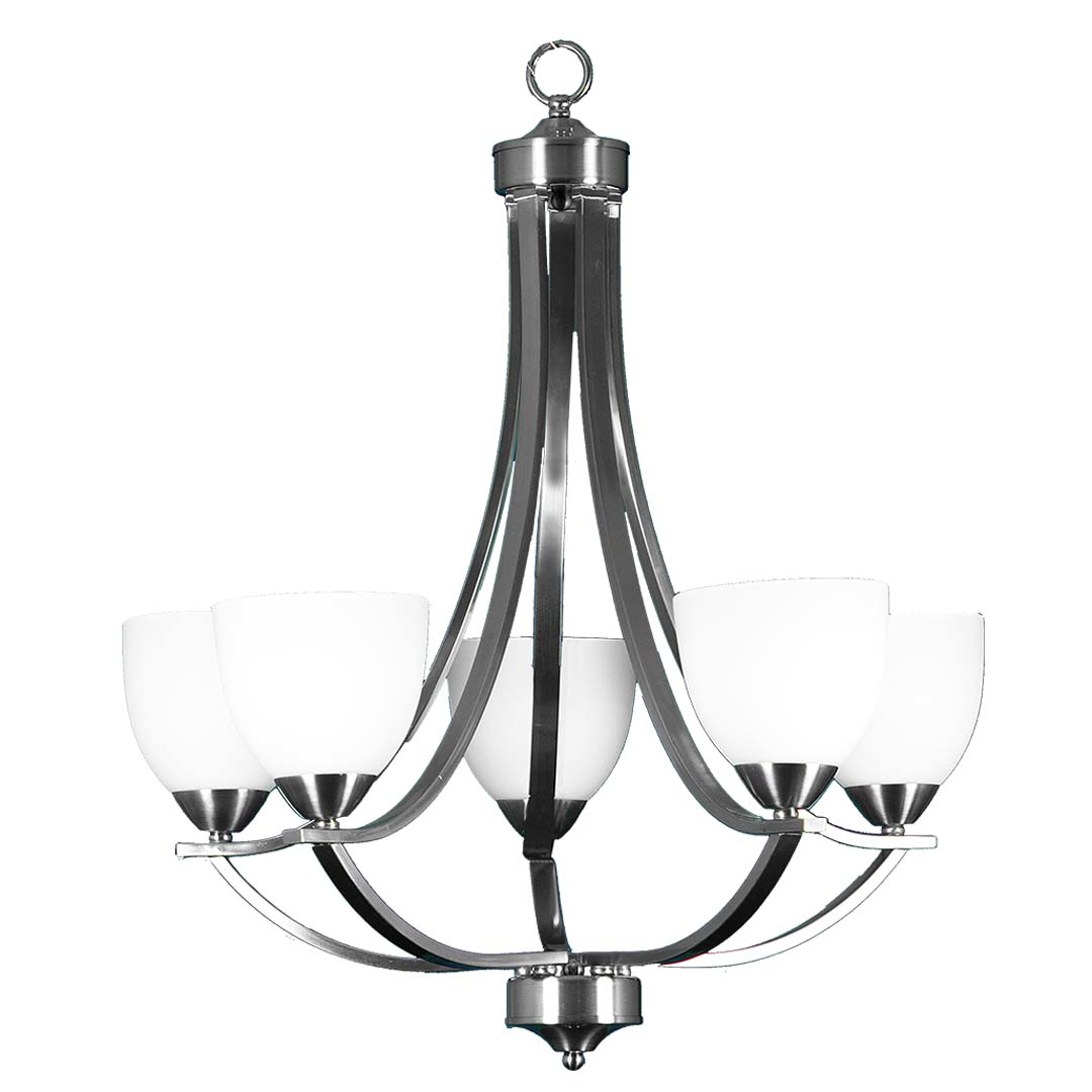 Victoria 5-Light Chandelier White Glass - Stylish Chandeliers