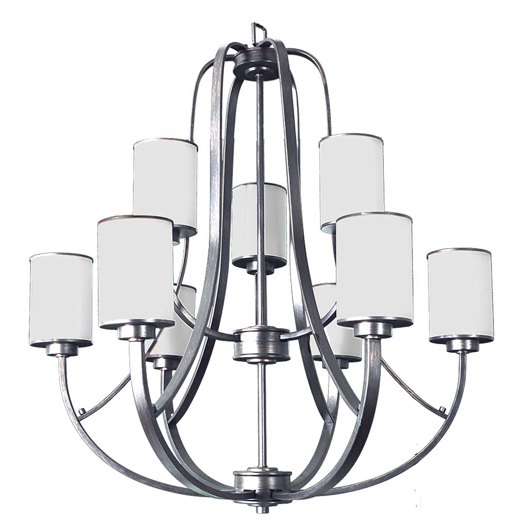 Lexington 9-Light White Glass Chandelier - Elegant Chandeliers