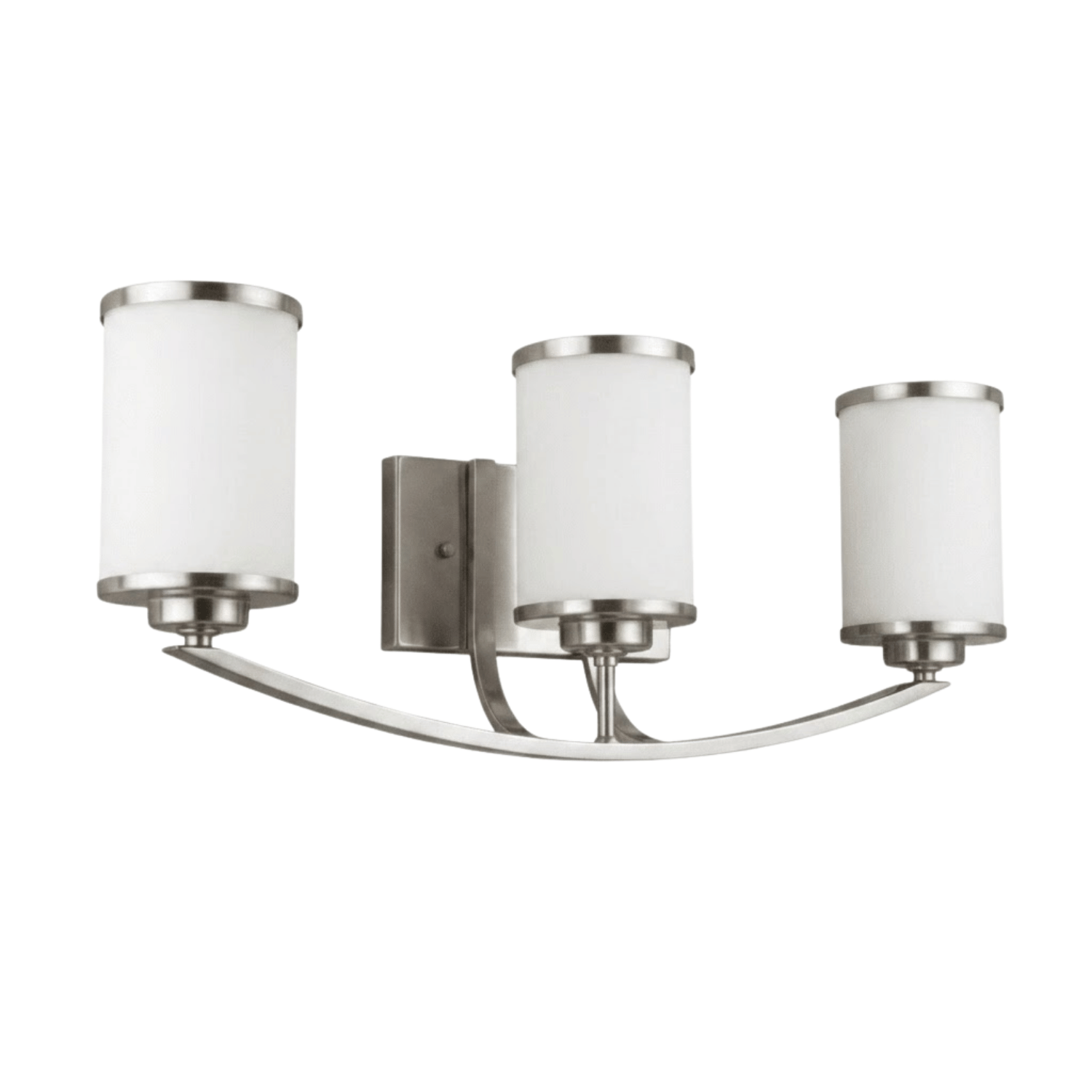 Lexington 3-Light White Glass Vanity - Chic Vanities in Brushed Nickel