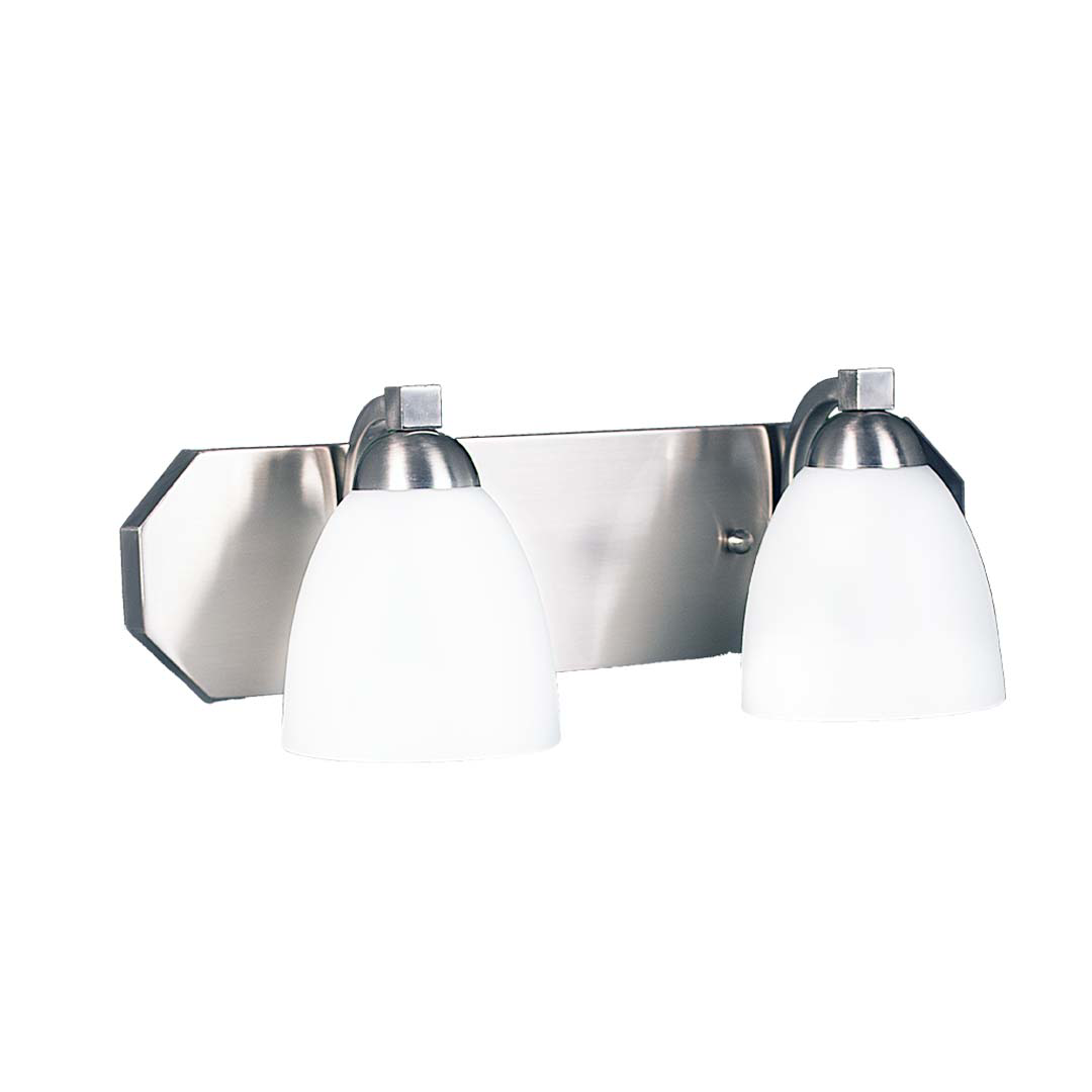 2-Light Contemporary Vanity White Glass - Contemporary Vanities