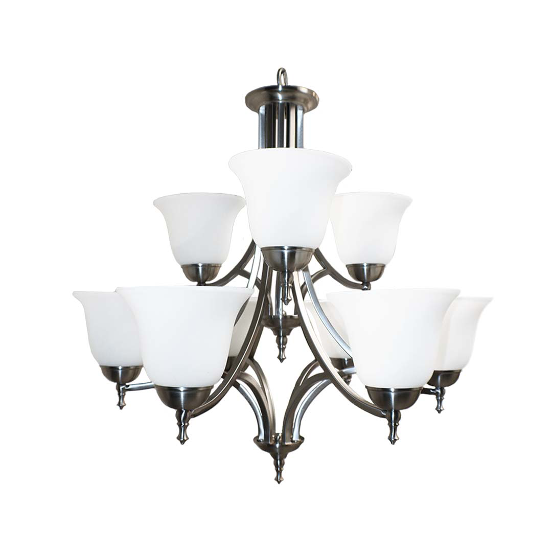 Dallas Upgrade 9-Light Chandelier - Bold Chandeliers in Brushed Nickel