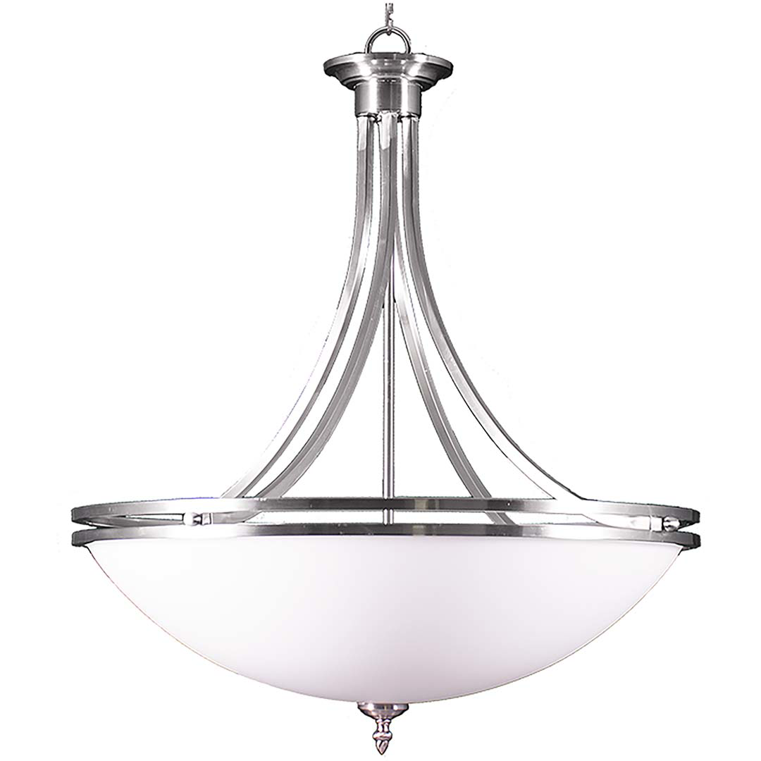 Dallas Large Upgrade Bowl Entry White - Minimalist Pendants in Brushed Nickel