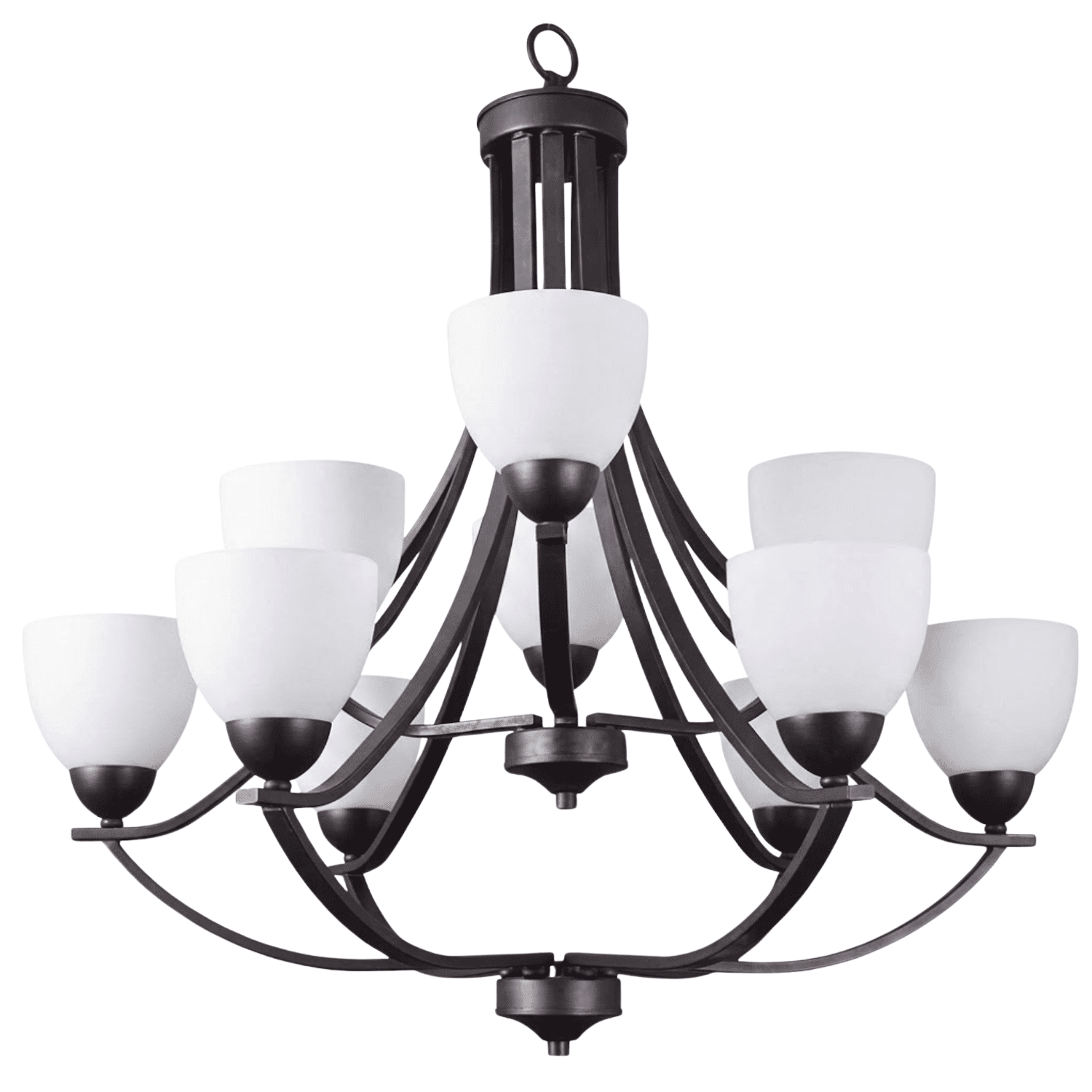 Victoria 9-Light Chandelier White Glass - High-Design Chandeliers