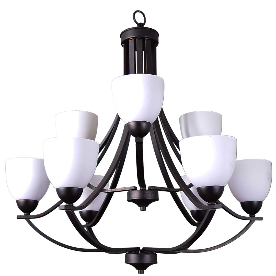 Victoria 9-Light Chandelier White Glass - High-Design Chandeliers