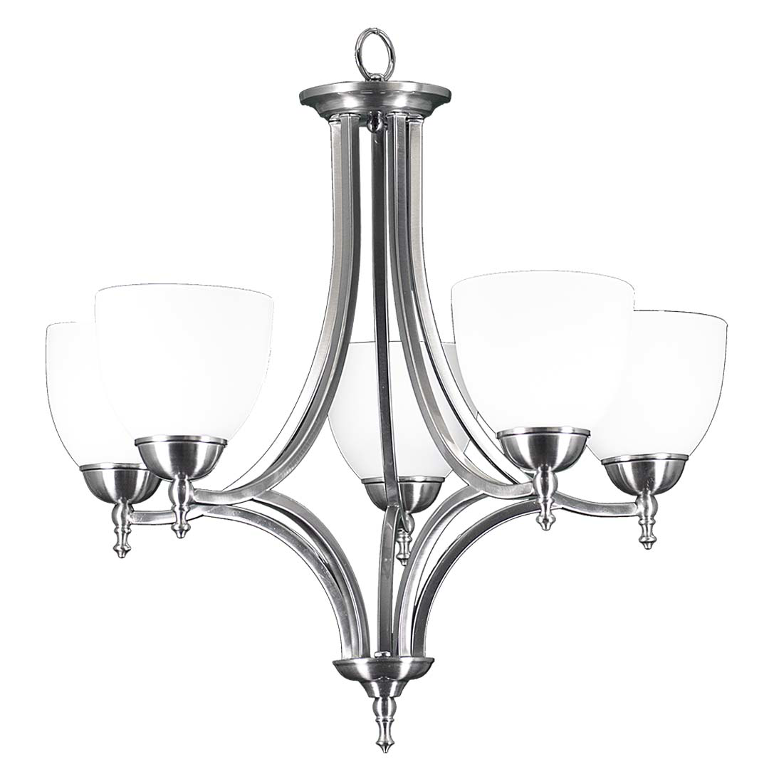 Dallas Upgrade 5-Light Chandelier - Sleek Chandeliers in Brushed Nickel