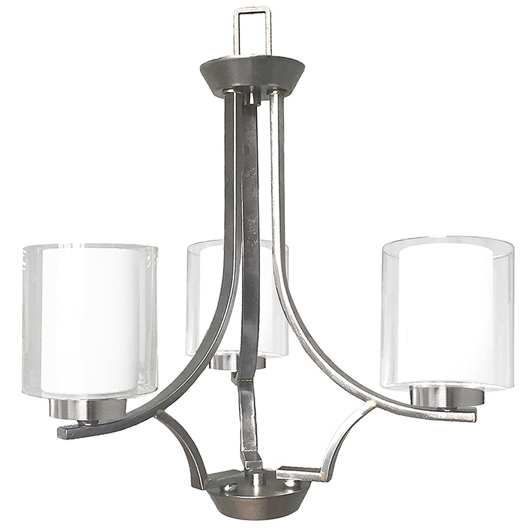 Sonora 3-Light Chandelier - Clear & White Glass - Refined Chandeliers