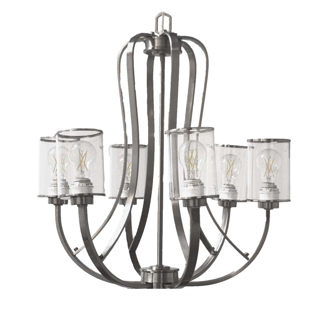 Lexington 6-Light Clear Glass Chandelier - Contemporary Chandeliers in Brushed Nickel