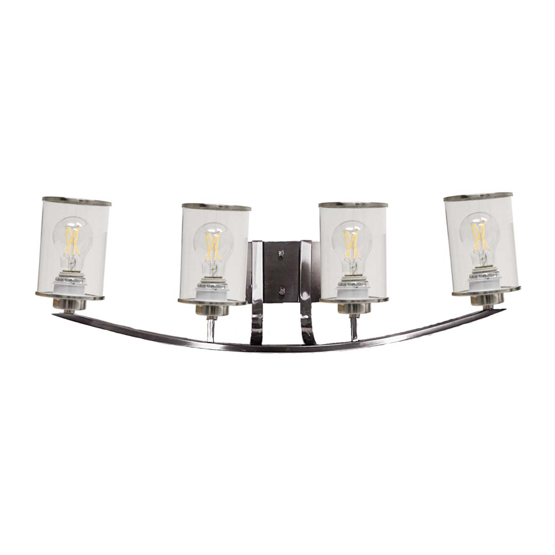 Lexington 4-Light Clear Glass Vanity - Clean-Line Vanities in Brushed Nickel