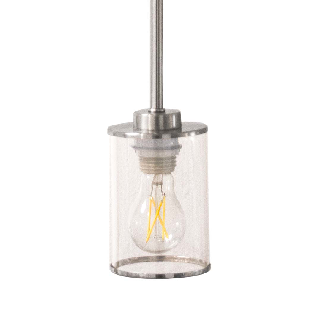 Lexington 1-Light Clear Glass Mini Pendant - Transitional Pendants in Brushed Nickel