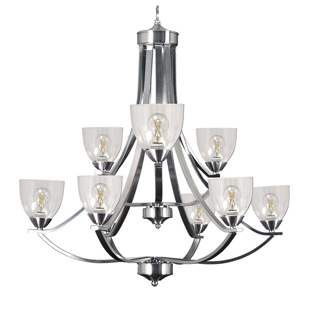Victoria 9-Light Chandelier Clear Glass - Timeless Chandeliers