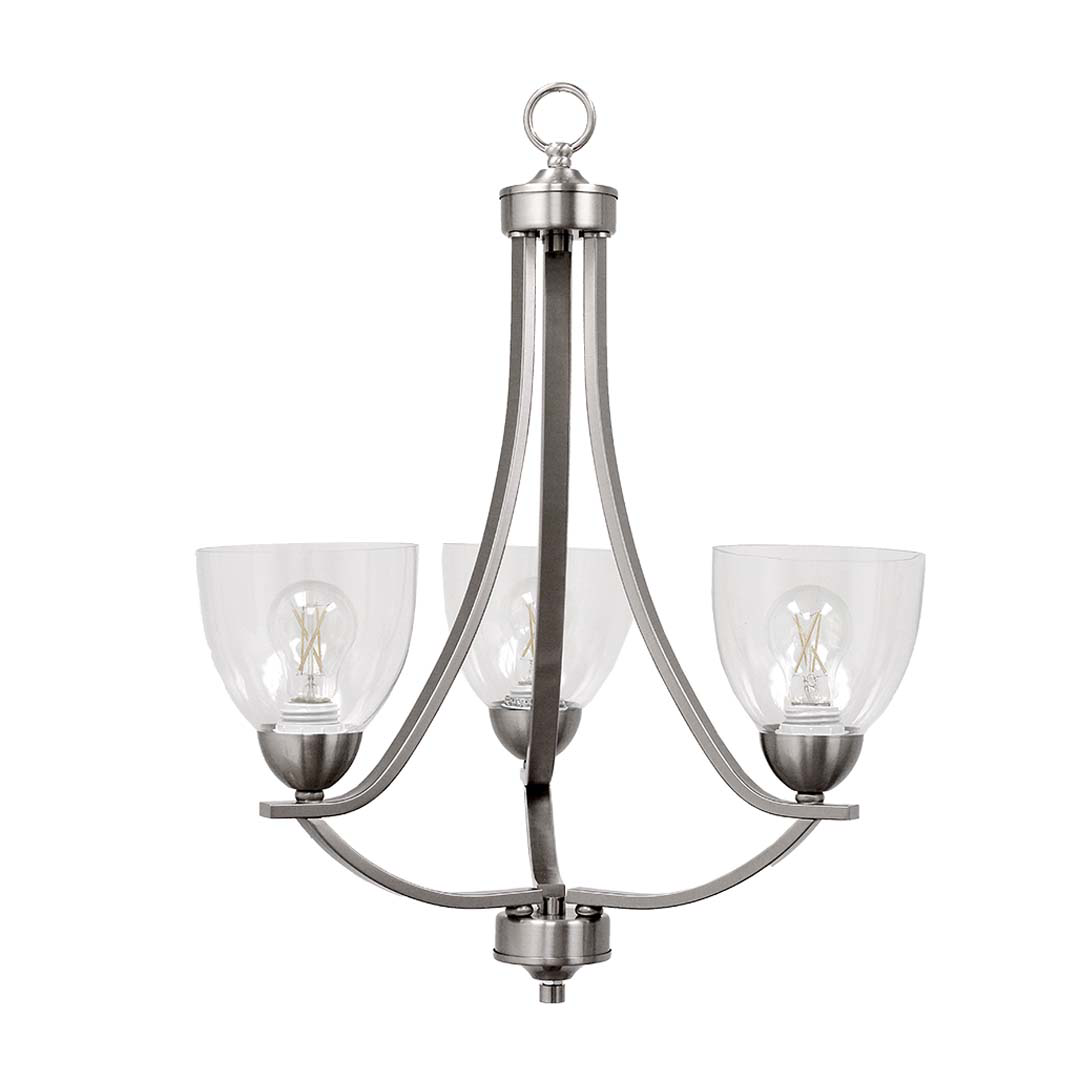 Victoria 3-Light Chandelier Clear Glass - Clean-Line Chandeliers
