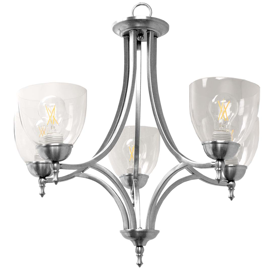 Dallas Upgrade 5-Light Chandelier - Timeless Chandeliers in Brushed Nickel