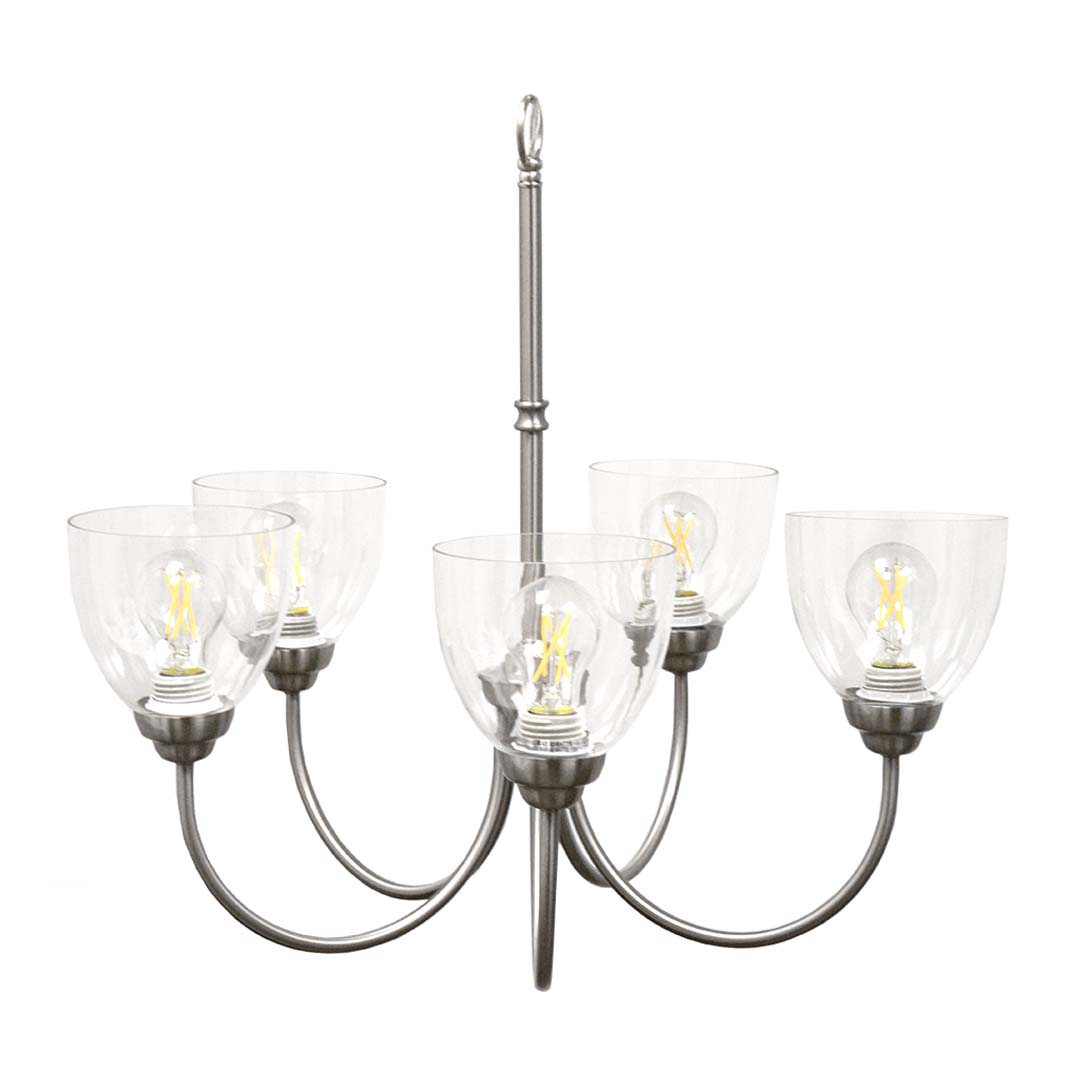 Laredo 5-Light Chandelier Clear Glass - Eye-Catching Chandeliers in Brushed Nickel