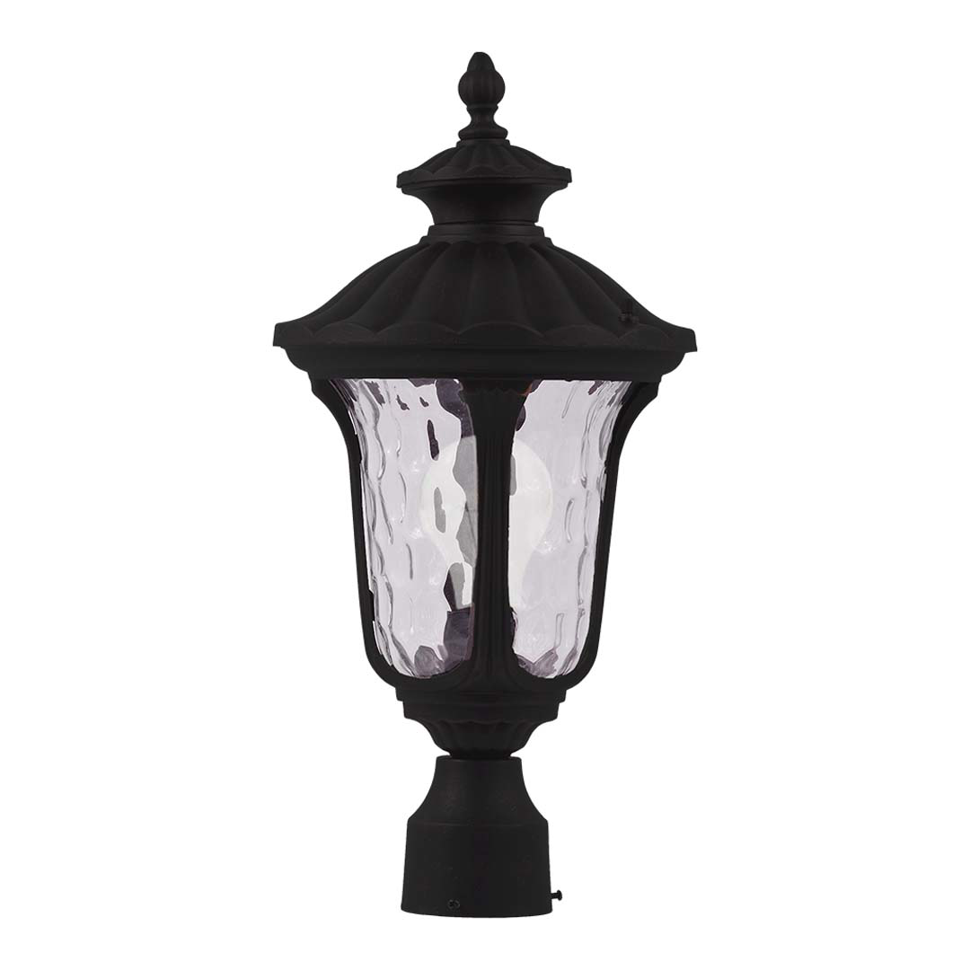 Emmons Post Mounted Coach Light - Architectural-Inspired Exterior in Matte Black