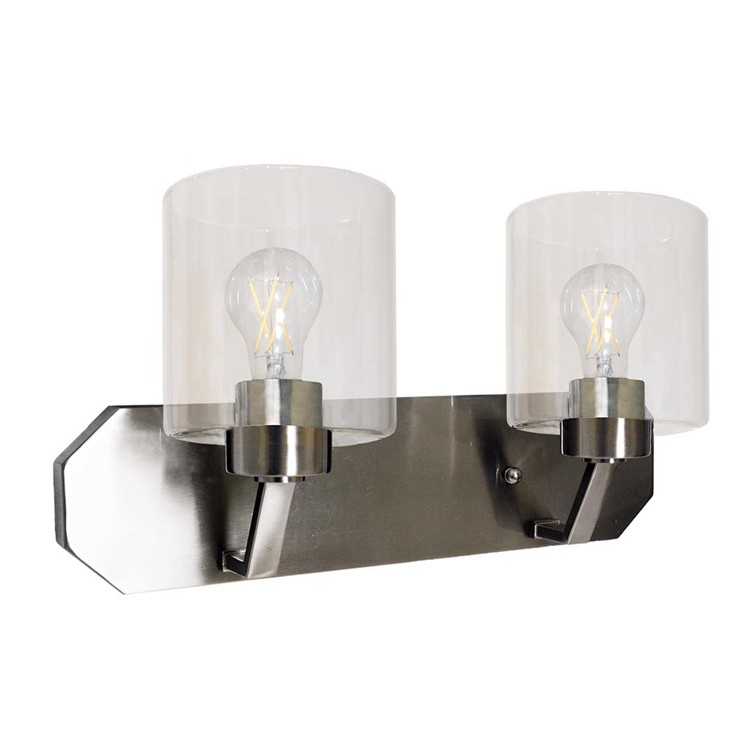 Paris 2-Light Vanity Clear Cylinder Glass - Clean-Line Vanities