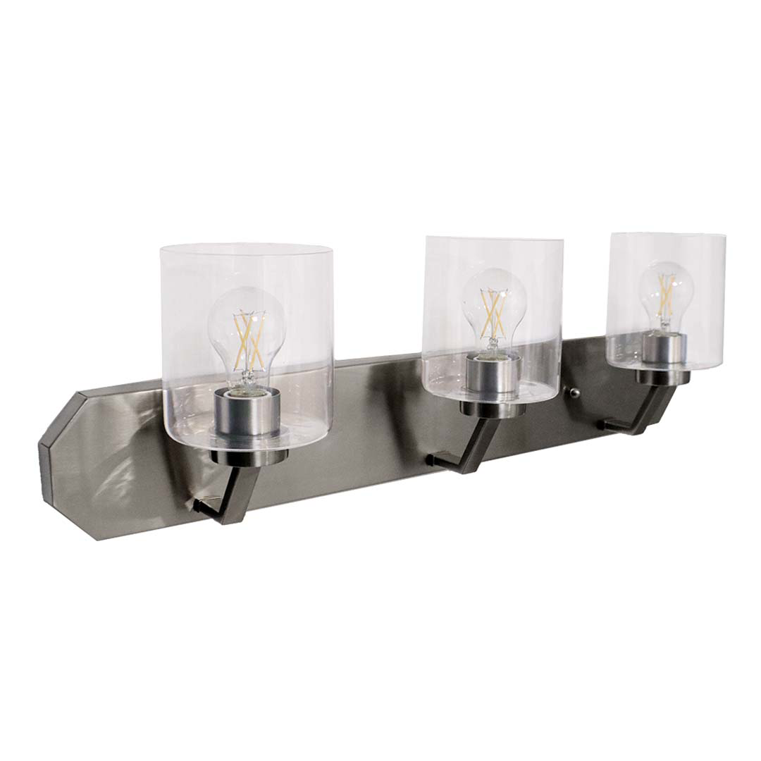 Paris 3-Light Vanity Clear Cylinder Glass - Functional Vanities