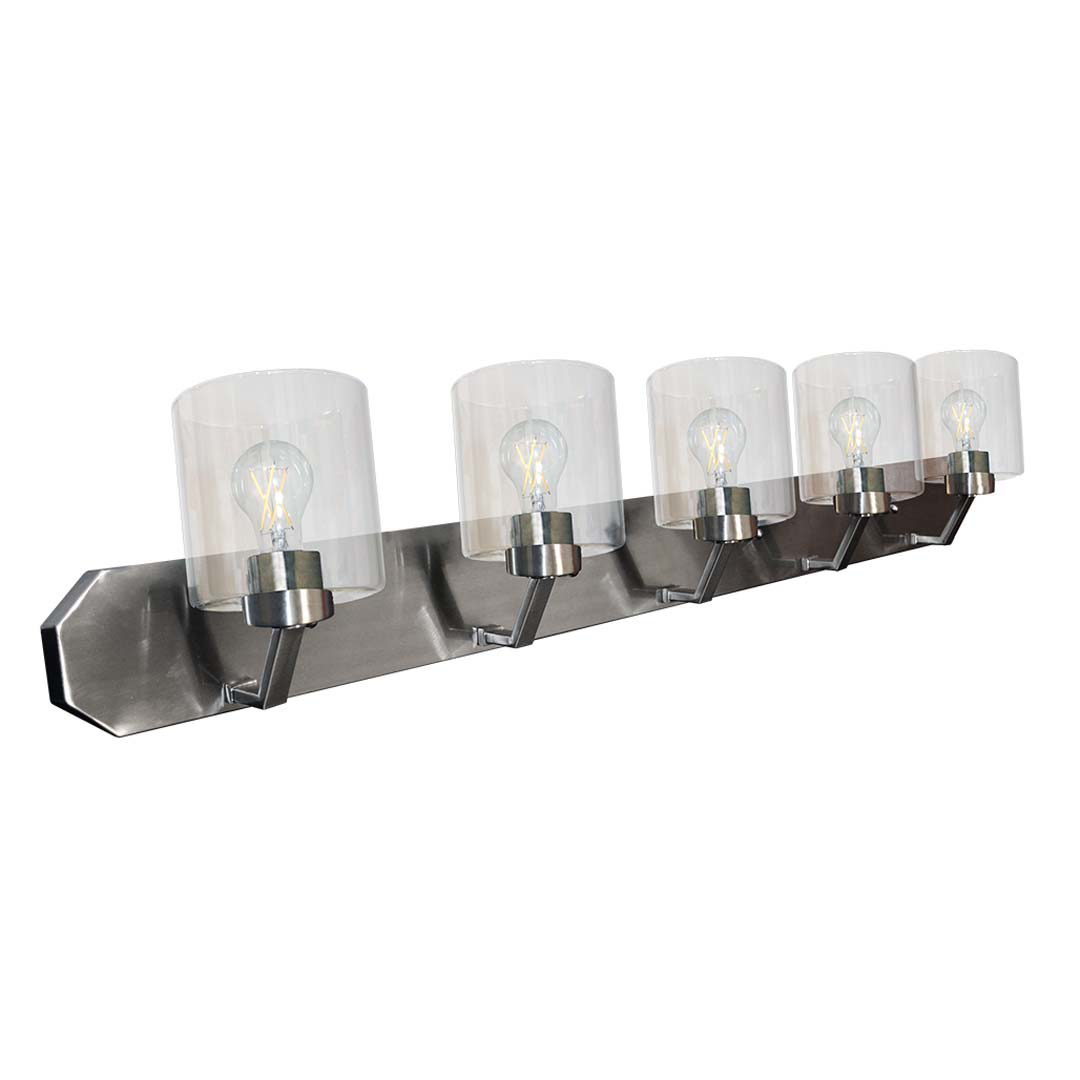 Paris 5-Light Vanity Clear Cylinder Glass - High-Design Vanities