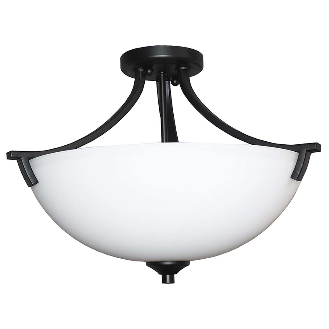Victoria 3-Light Semi Flush Entry White Glass - Decorative Ceiling Mounts