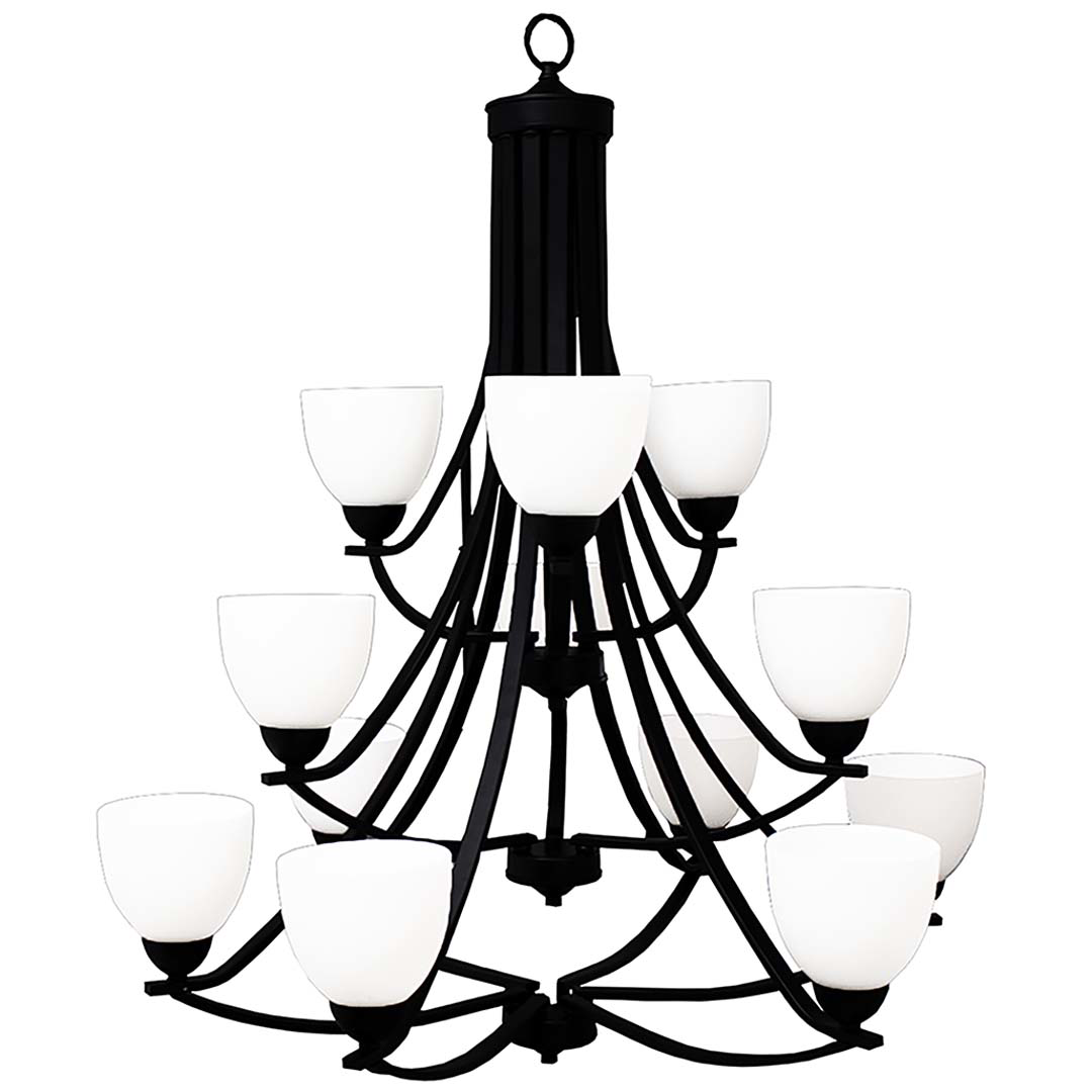 Victoria 12-Light Chandelier White Glass - Classic Chandeliers