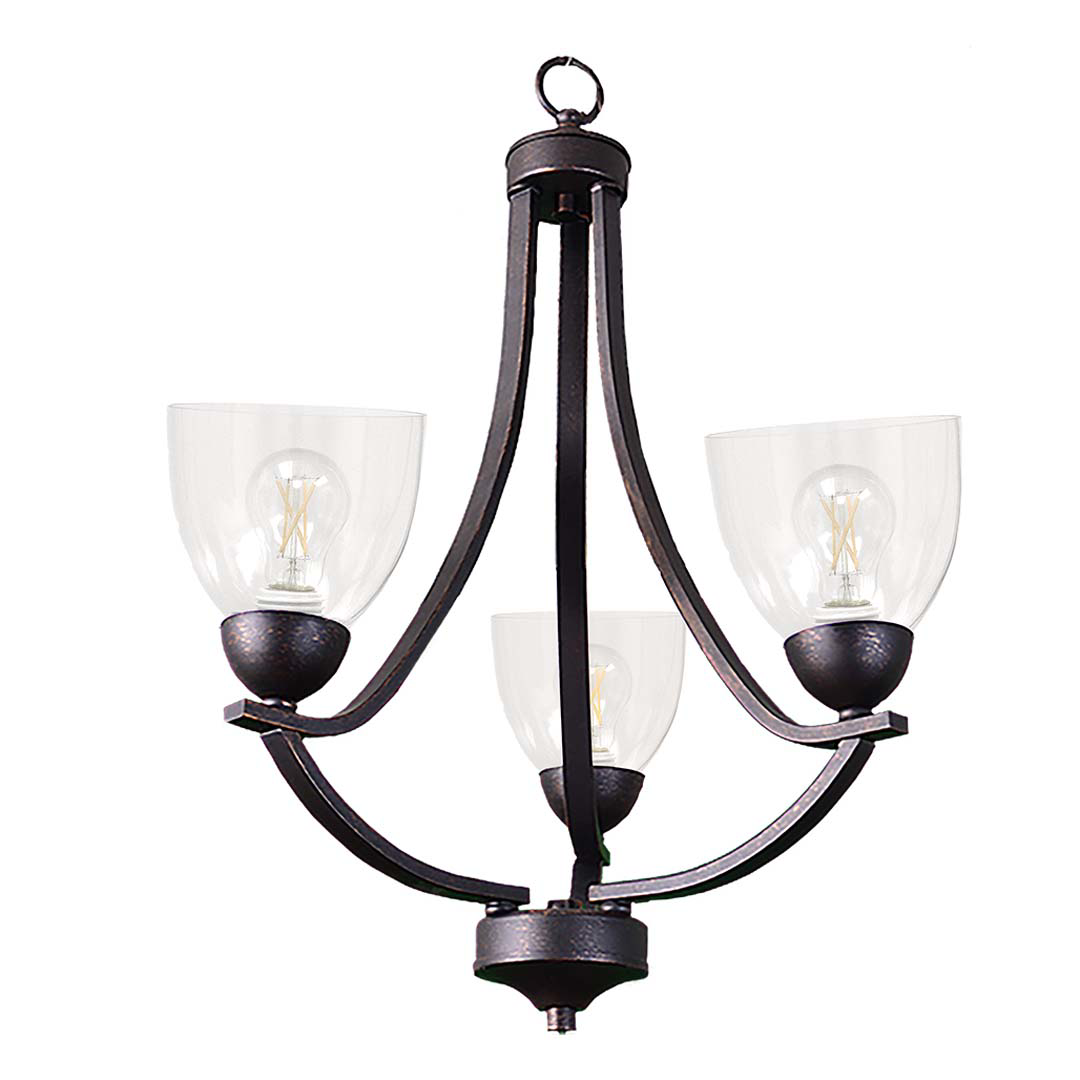 Victoria 3-Light Chandelier Clear Glass - Clean-Line Chandeliers