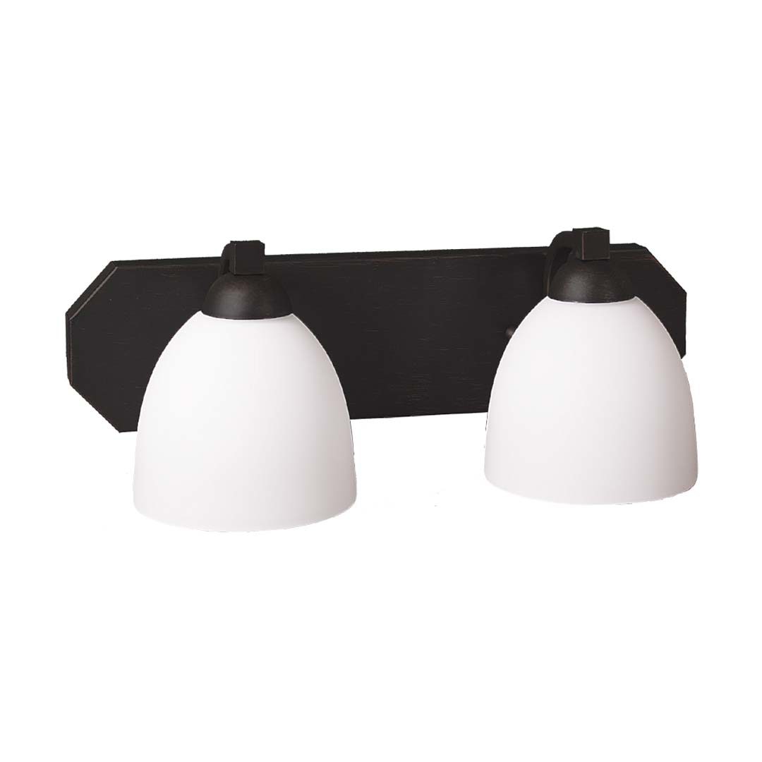 2-Light Contemporary Vanity White Glass - Contemporary Vanities