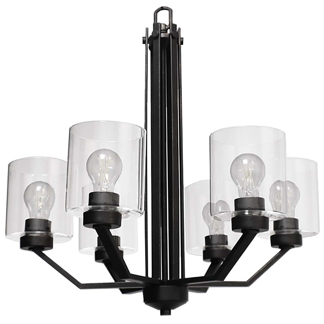 Paris 6-Light Chandelier Clear Cylinder Glass - Transitional Chandeliers