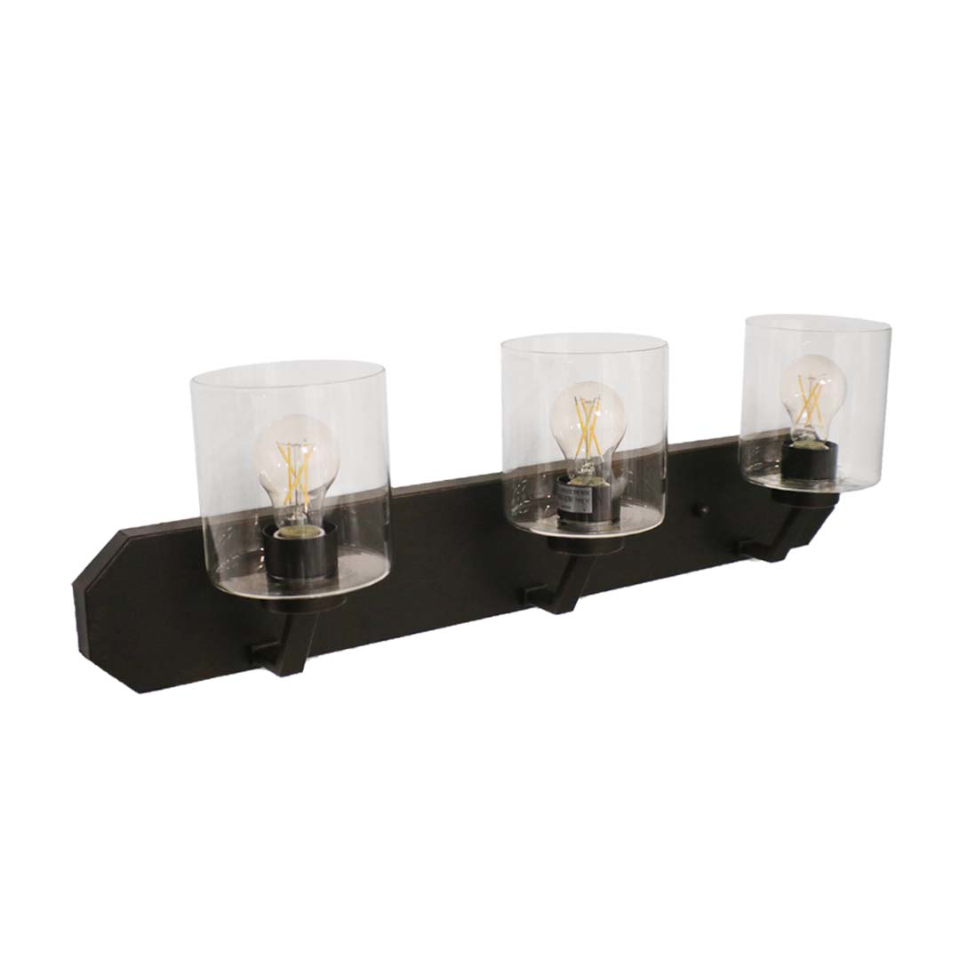 Paris 3-Light Vanity Clear Cylinder Glass - Functional Vanities