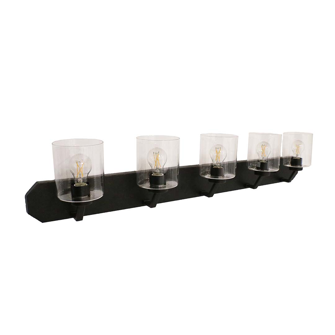 Paris 5-Light Vanity Clear Cylinder Glass - High-Design Vanities