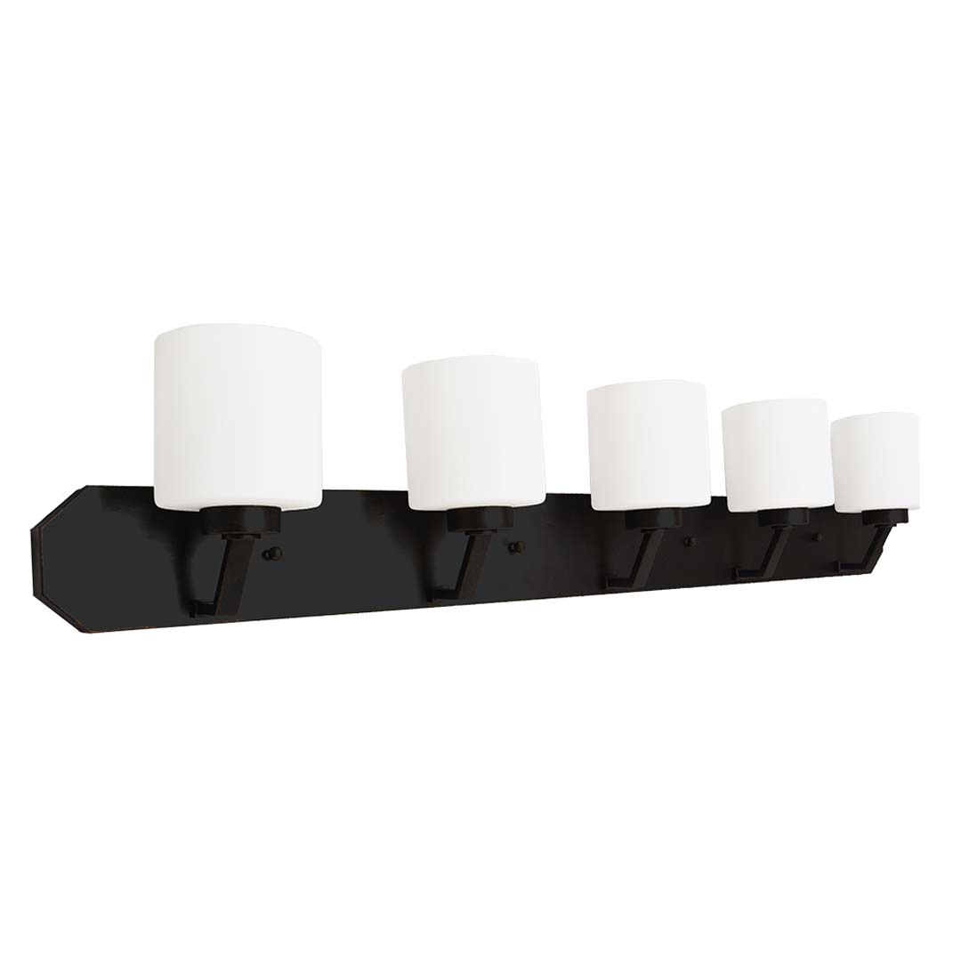 Paris 5-Light Vanity White Cylinder Glass - Decorative Vanities