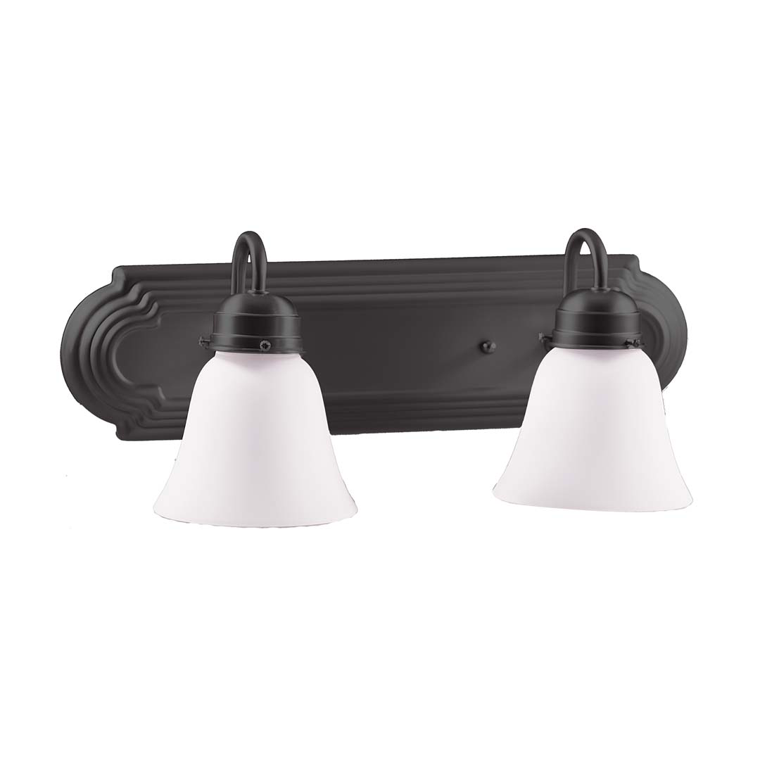 2-Light Racetrack w/Arms G-423 - Transitional Vanities in Matte Black