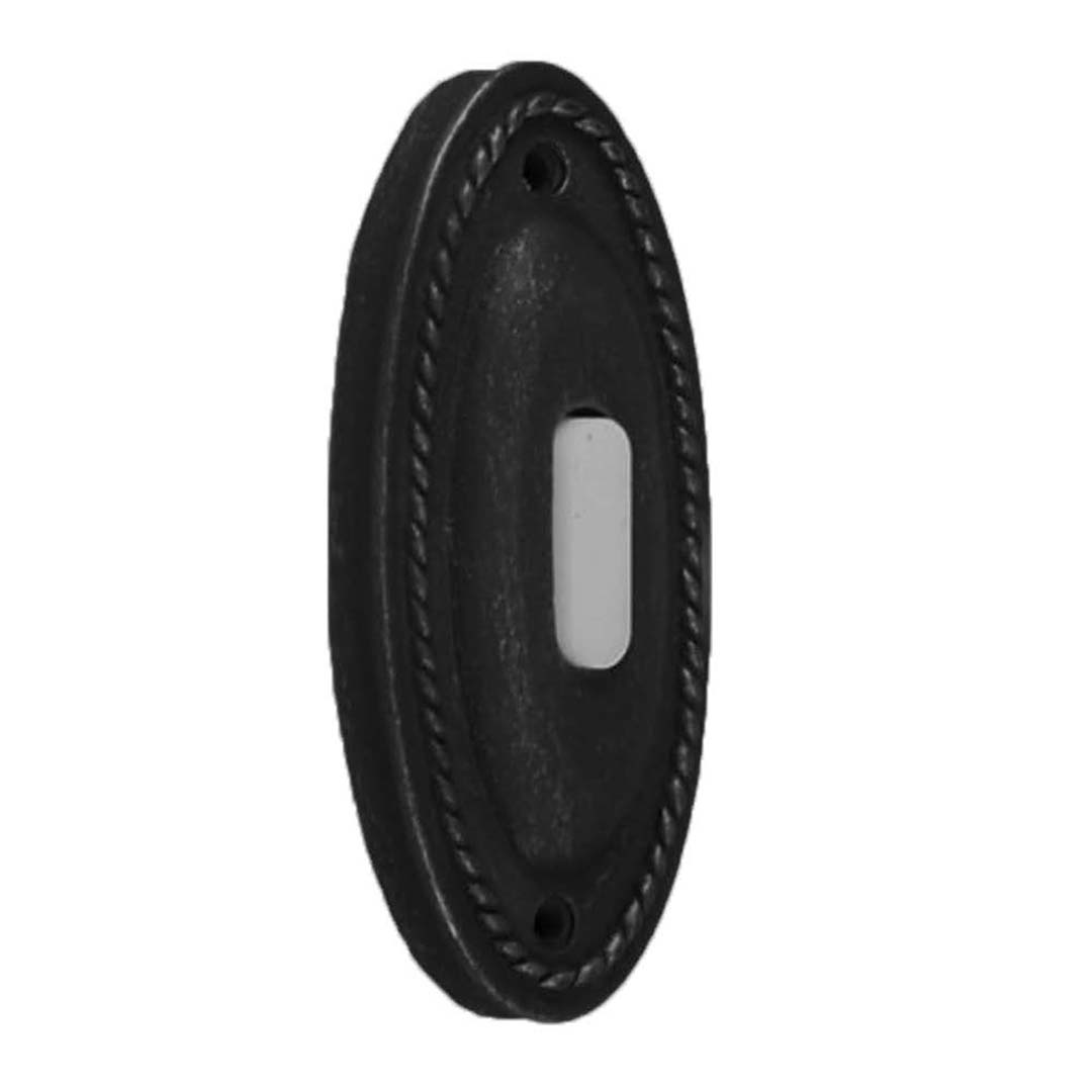 Doorbell Button - Large Oval - Minimalist Door Hardware in Matte Black