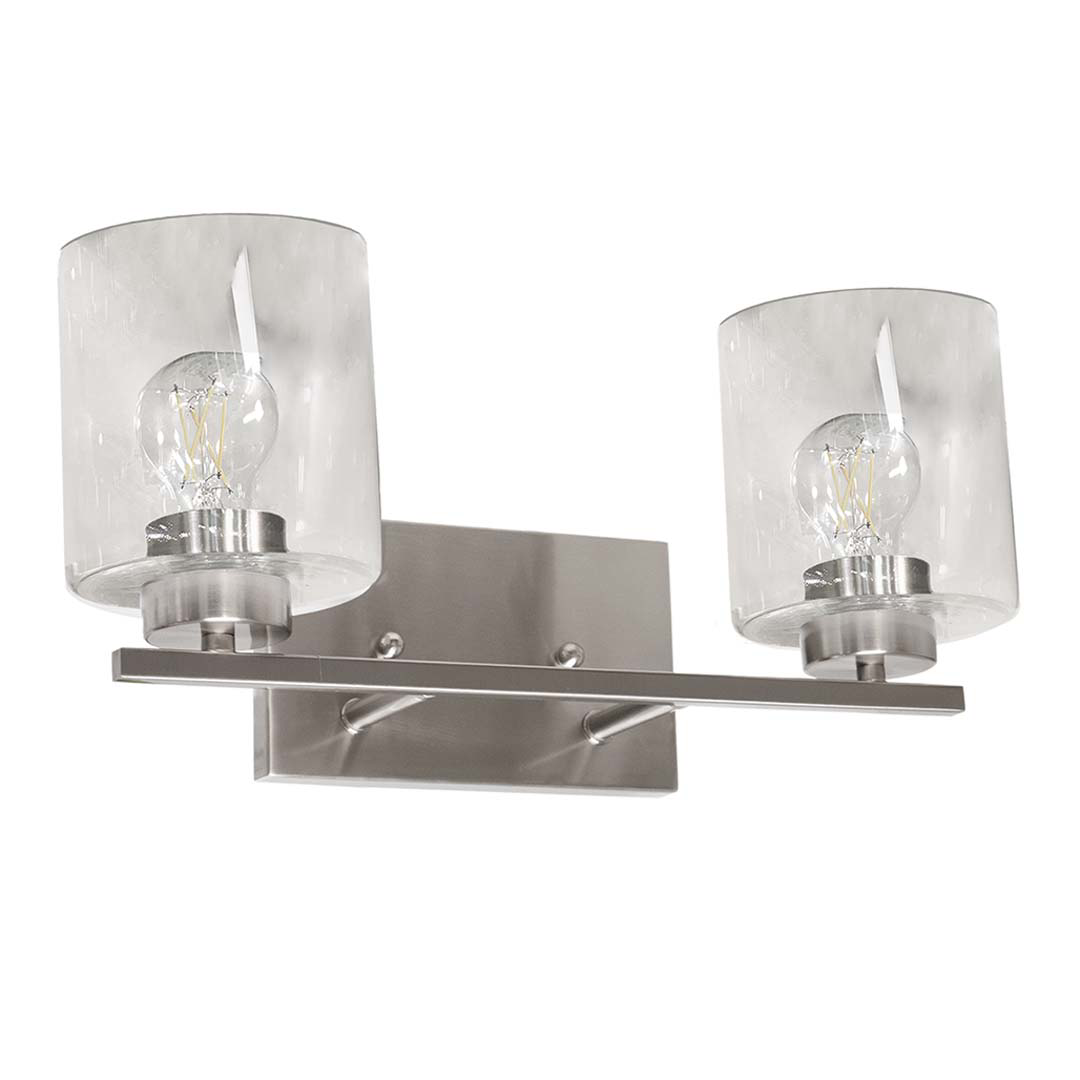 2-Light Clear Glass Vanity - Sophisticated Vanities