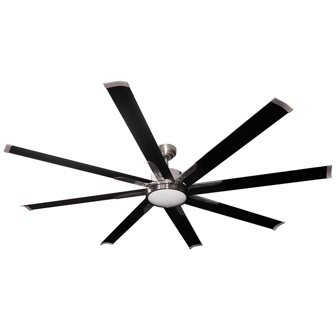 Barcelona 8-Blade 72" Fan Matte Black Blades - Contemporary Indoor Fans in Brushed Nickel