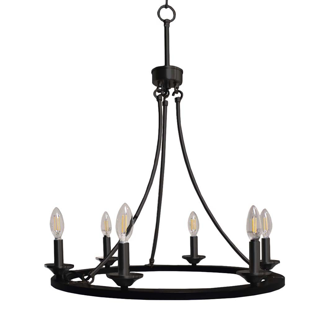 Trento 6-Light Ring Chandelier E12 - Decorative Chandeliers in Matte Black