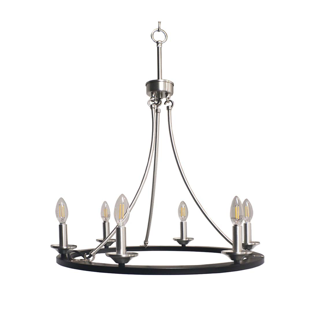 Trento 6-Light Ring Chandelier/NK E12 - Classic Chandeliers in Matte Black