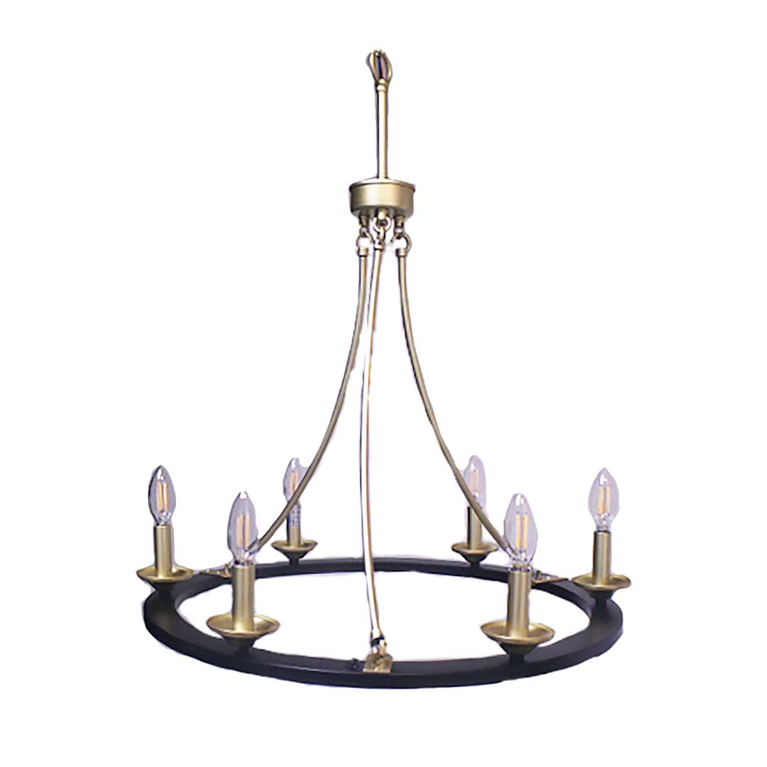 Trento 6-Light Ring Chandelier/CG E12 - Elegant Chandeliers in Matte Black