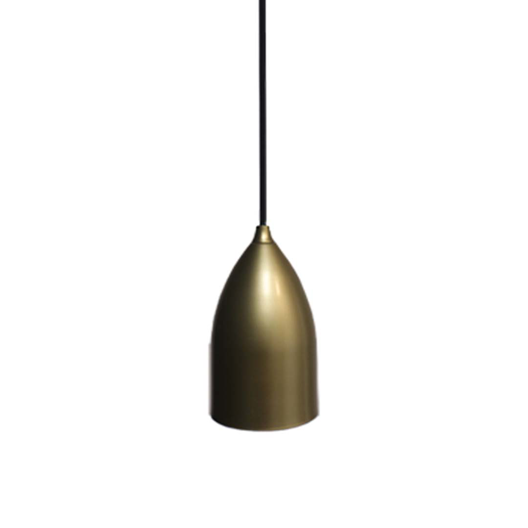 The Bullet 1-Light Small Metal Shade Bullet Pendant/SV - Sleek Pendants in Champagne Gold
