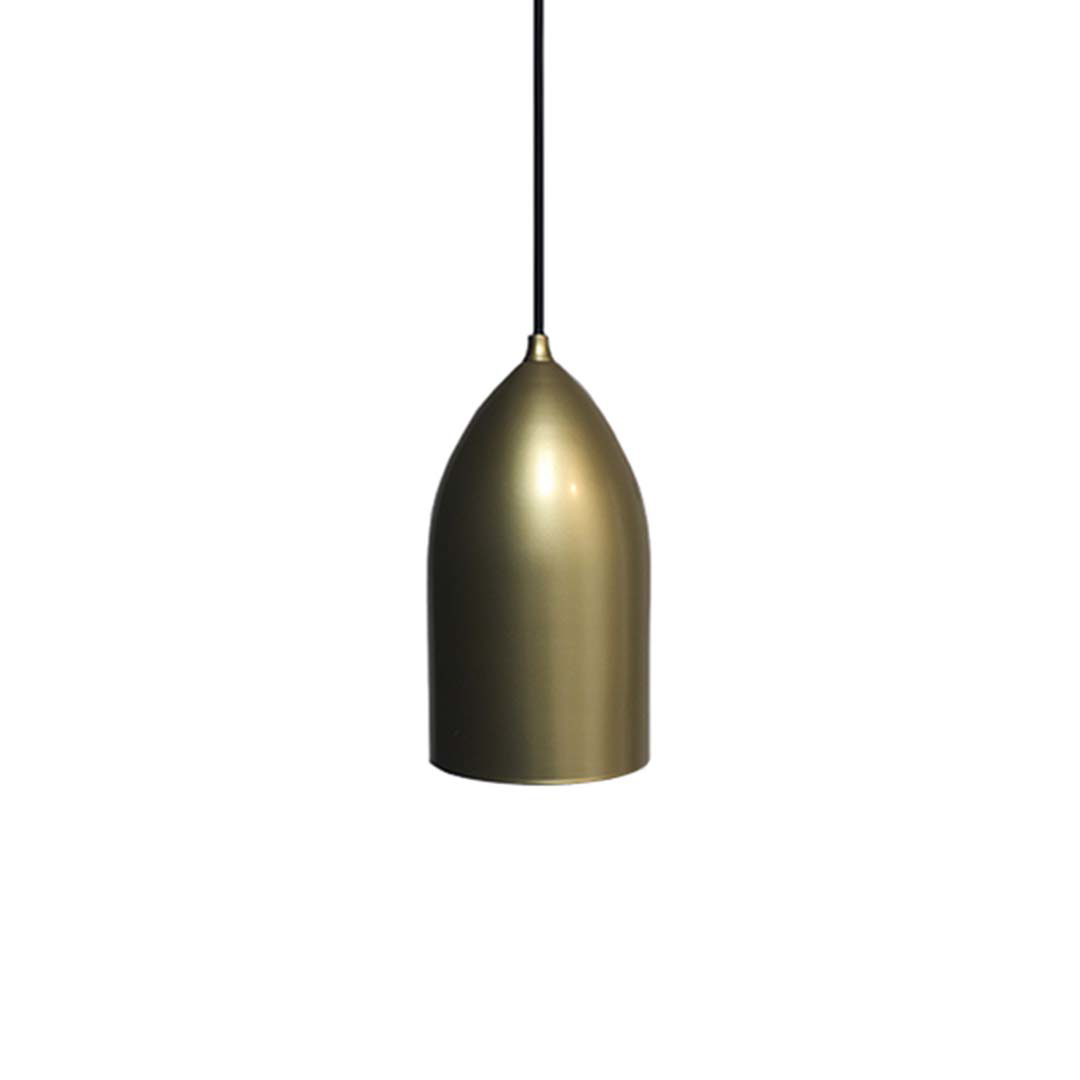 The Bullet 1-Light Large Metal Shade Bullet Pendant/SV - Chic Pendants in Champagne Gold