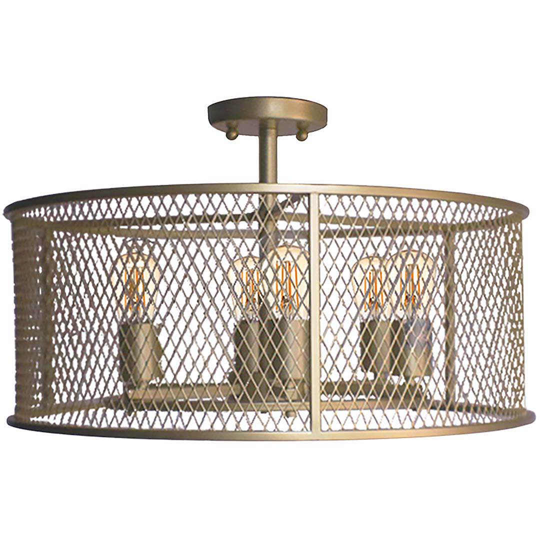 Rimini 6-Light Steel Mesh Shade Semi Flush Mount - Elegant Ceiling Mounts