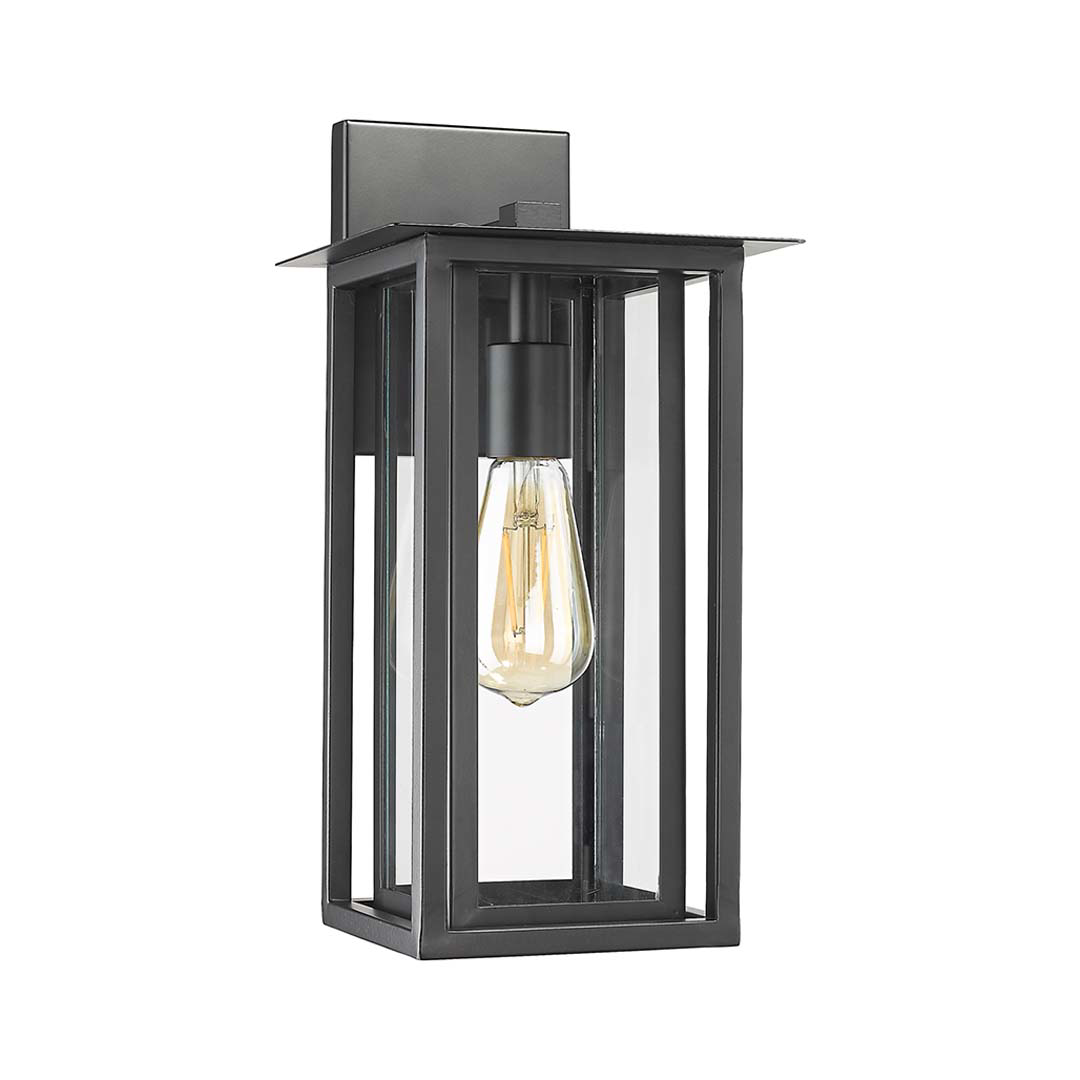 Mare Medium Coach Light - Matte Black - Clear Glass - Functional Exterior