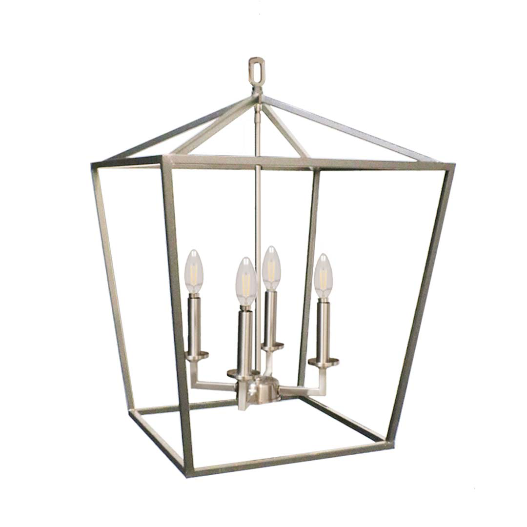 4-Light Open Cage Entry - Sleek Pendants