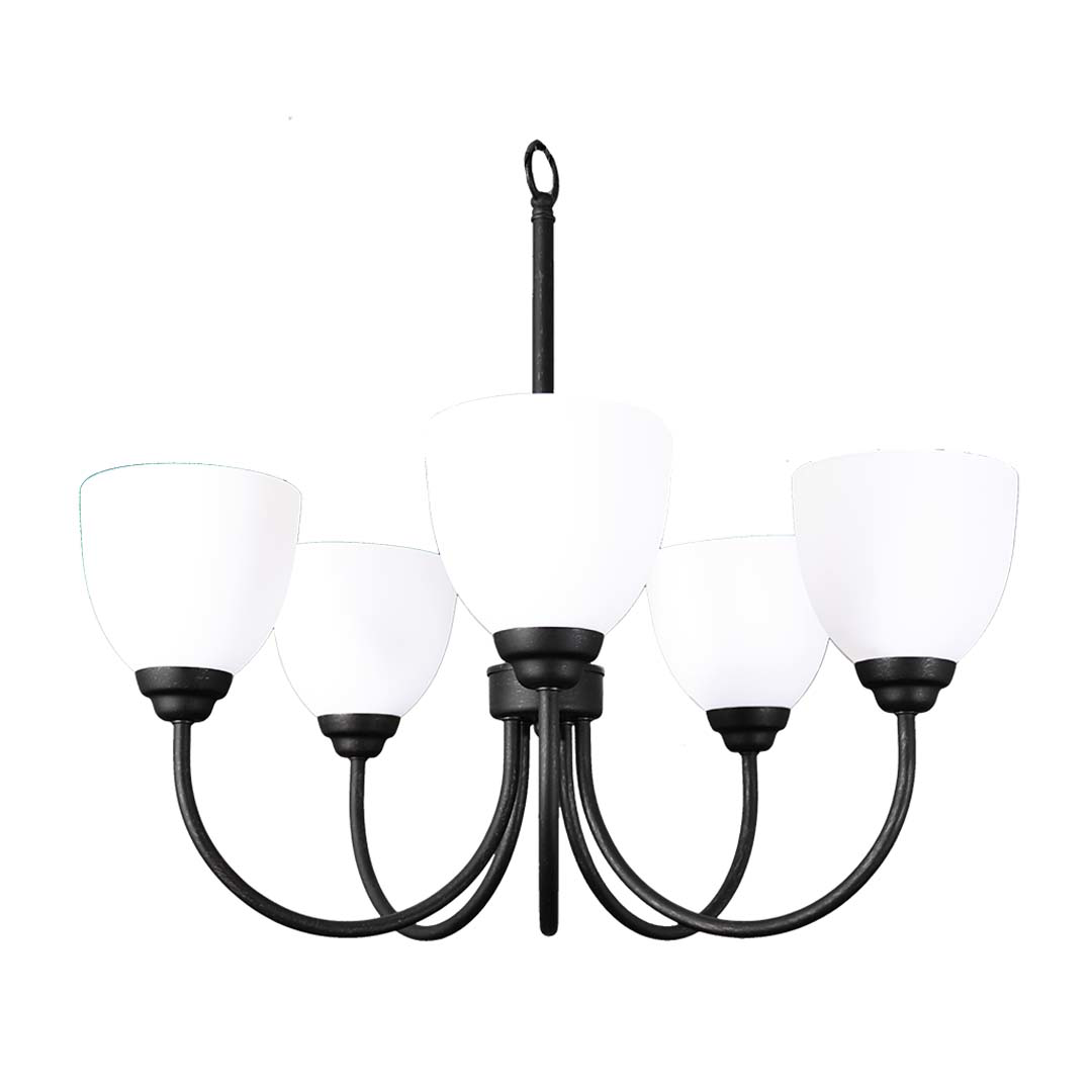 Laredo 5-Light Chandelier - White Glass - Eye-Catching Chandeliers