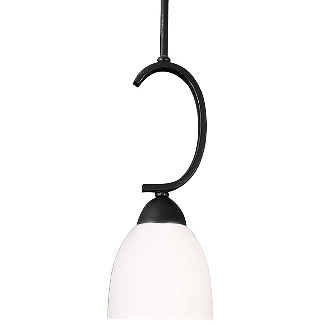 Victoria 1-Light Mini Pendant Tea Stain Glass Included - Transitional Pendants in Matte Black