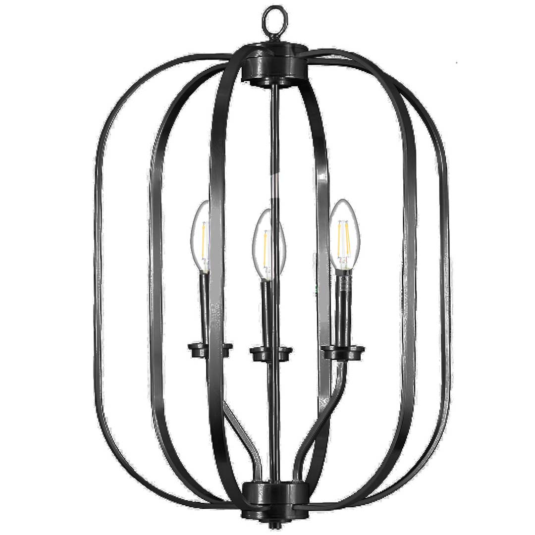 Victoria Series 3-Light Medium Entry Cage - Elegant Pendants