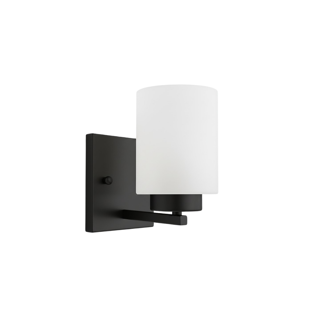 1-Light White Glass Sconce - Classic Vanities