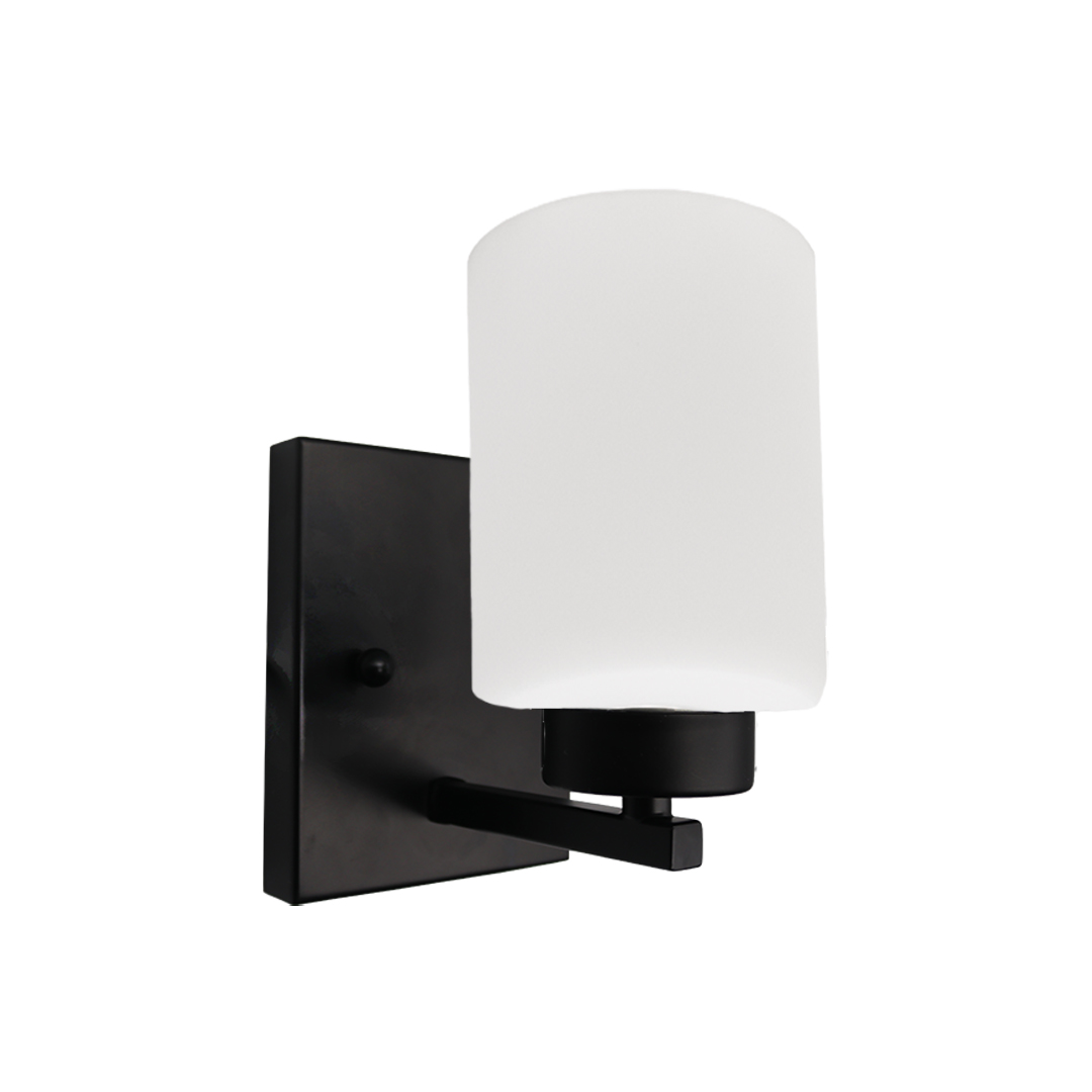1-Light White Glass Sconce - Classic Vanities