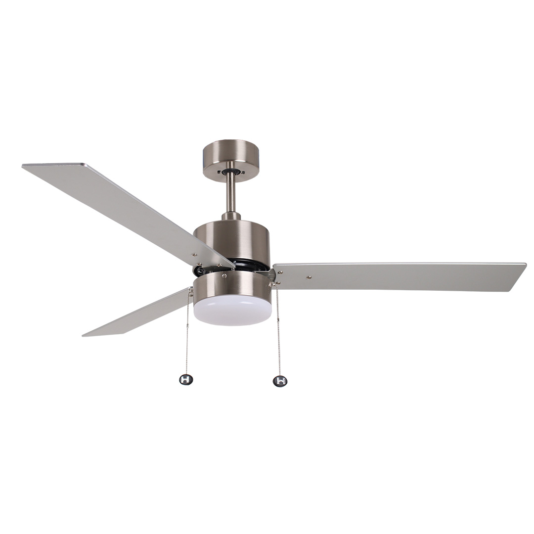 3-Blade 52" Modern Cylinder Fan Matte Black/Walnut Blades Pull Chain 3K, 4K, 5K - Classic Indoor Fans